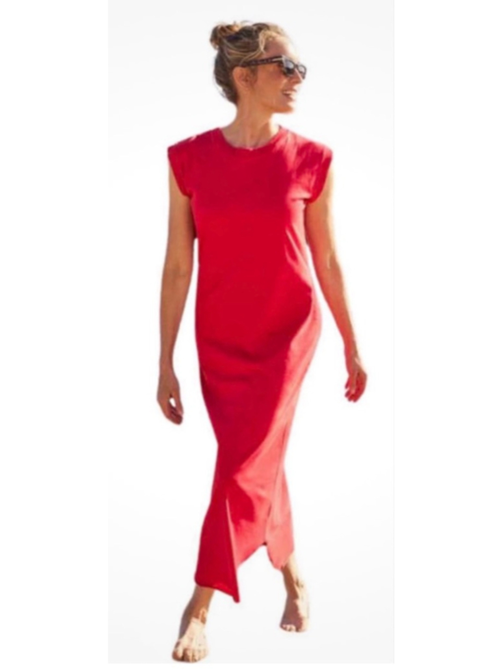 New Frank & Eileen Red Cory Sleeveless Maxi Dress L